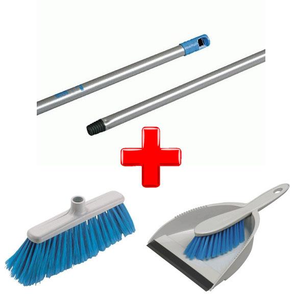 Cleaning kits - Vileda Eco Broom Set + Stick + Dustpan with brush - 