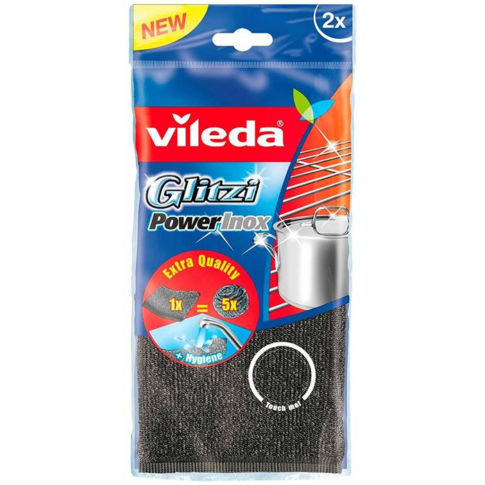 Scourers, cleaners, scourers - Vileda Inox Glitzi Power Pad 2pcs 141656 - 