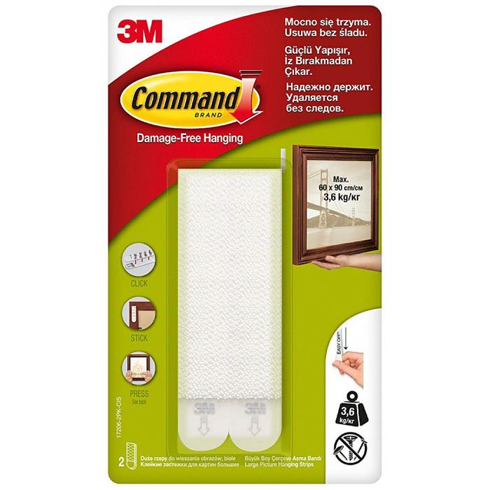 Handles, hangers - 3M Command Velcro for hanging pictures Large 2 Pairs (4 pcs) 17206-Cee 3M - 