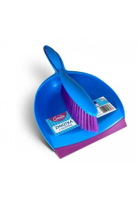 Scoops with a brush - Gosia Dustpan with hand brush Blue 4915 - 