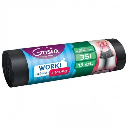 Gosia Garbage Bags With Tape 35l G A15 Black 4419