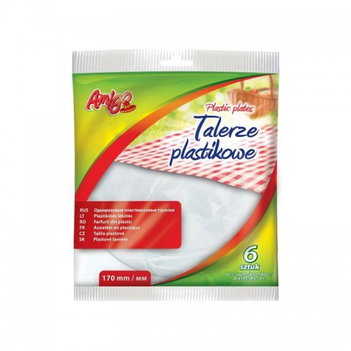 Gosia Amigo Disposable Plastic Round Plates 6 pcs