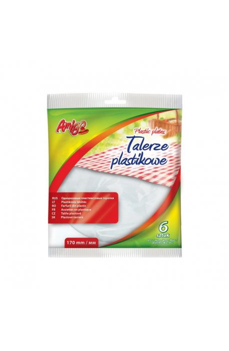 Disposables, to the grill - Gosia Amigo Disposable Plastic Round Plates 6 pcs - 