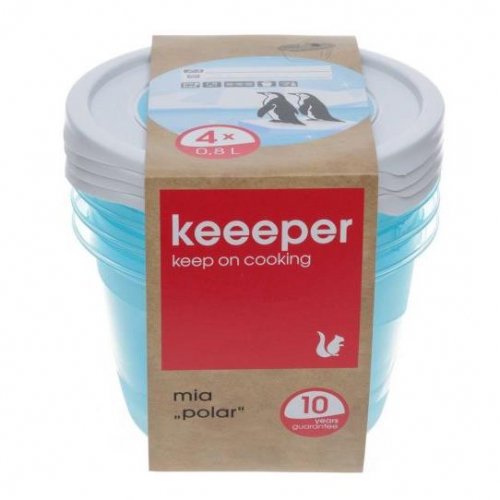 Keeeper Set of Round Polar Containers 4x0,8l 3069