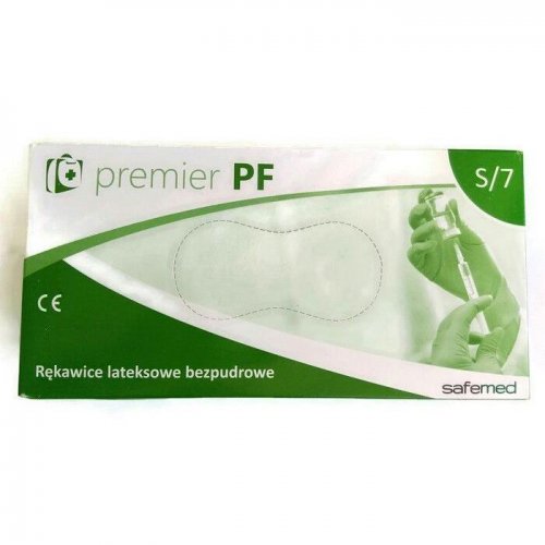 Powder-free latex gloves Premium S Milk color 100 pcs