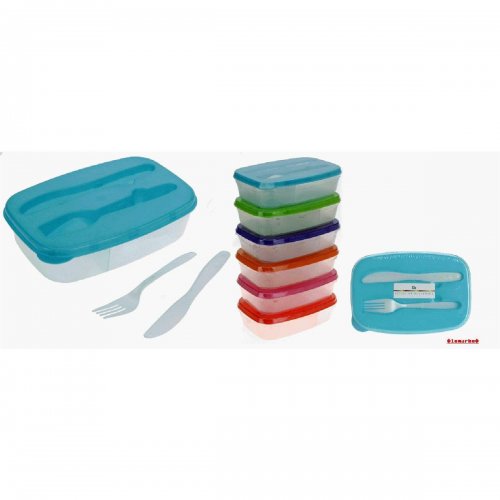 Salad Container With Rectangular Cutlery H.