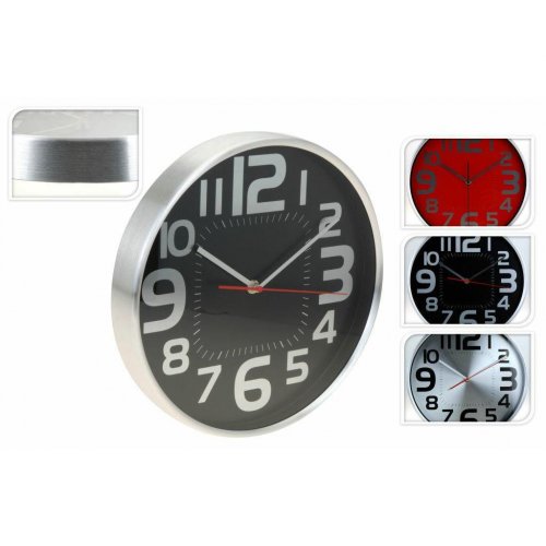 Round Wall Clock 29.5x4cm 3 Colors H.