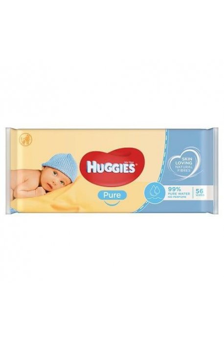 Wipes, sanitary towels - Wet wipes Huggies Pure 56 pcs - 