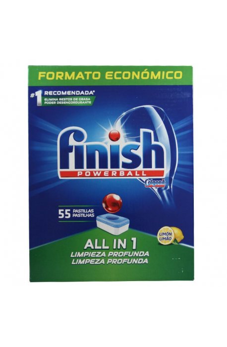 Tablets, salts, dishwasher rinse aid - Finish Powerball Dishwasher Tablets 55pcs Lemon - 