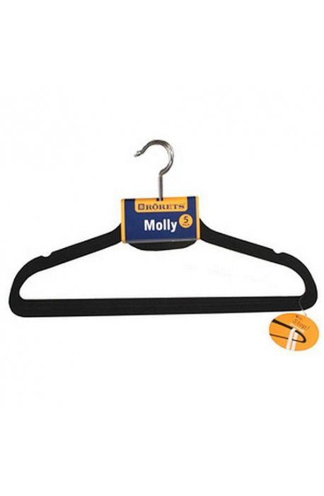 Covers and hangers for clothes - Rorets Hangers Molly 5pcs Black 294301 - 