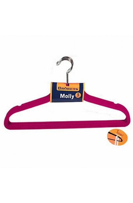 Covers and hangers for clothes - Rorets Hangers Molly 5pcs Fuchsia 294304 - 