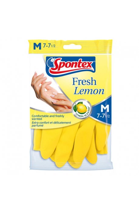 Gloves - Spontex Gloves Fresh Lemon M 210887 - 