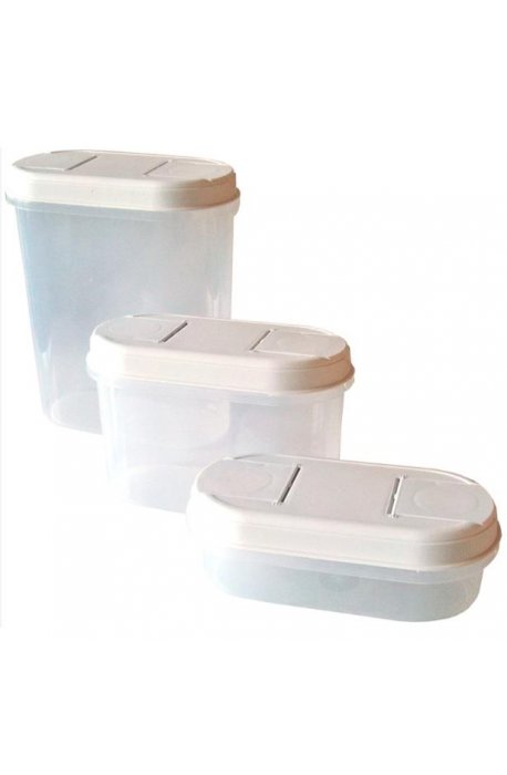 Food containers - Plast Team Dispensers 3pcs Mix Size 1123 White - 