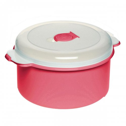 Plast Team Container For Microwave Oven 1.5l 3107 Round Red