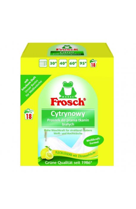 Washing powders and containers - Frosch Powder For Washing White Fabrics Lemon 1.35kg - 