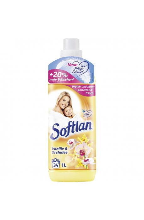 Gels, liquids for washing and rinsing - Softlan Rinse Vanilla Yellow 1l Vanille and Orchids - 