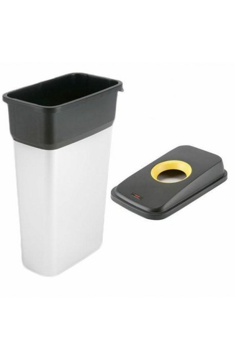 Waste sorting bins - Vileda Geo Metallic basket 55l 137660 + cover black and yellow Plastic 137665 Vileda Professional -