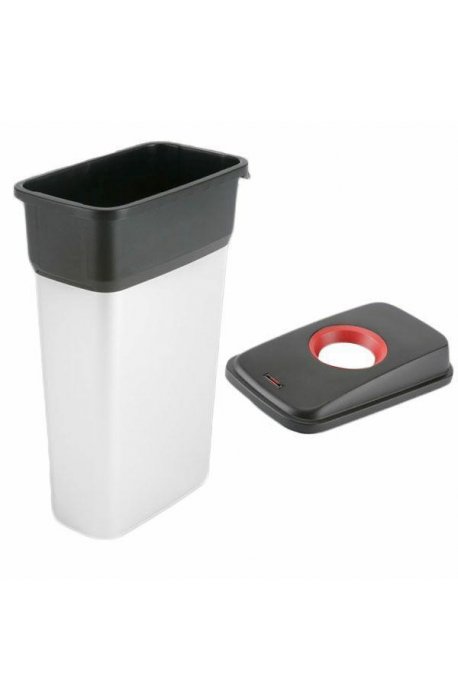 Waste sorting bins - Vileda Geo Metallic basket 55l 137660 + cover black-red Metal 137664 Vileda Professional - 