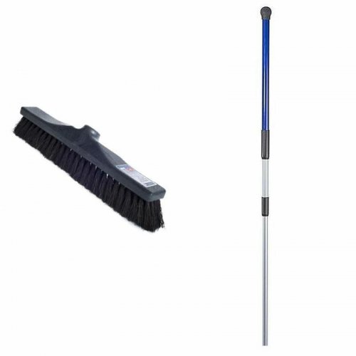 Smart Floor Brush Set 40cm + Telescopic Stick 3 Part Blue