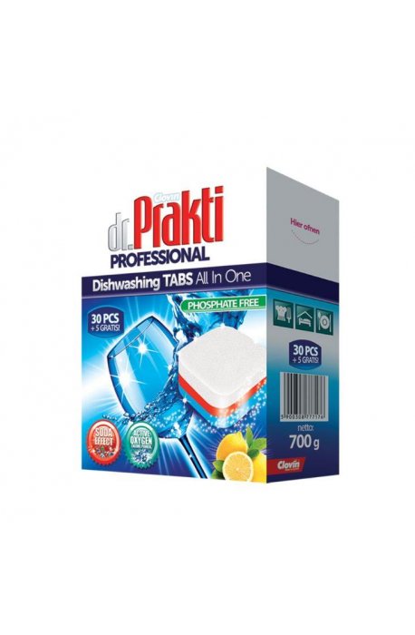Tablets, salts, dishwasher rinse aid - Dr.Prakti Dishwasher Tablets 30 + 5pcs Clovin - 