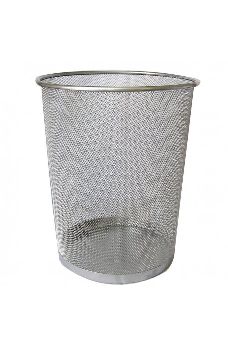 Office baskets - Garbage Bin 20l Silver Round Mesh F - 