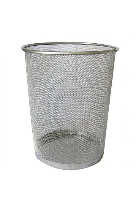 Office baskets - Garbage Bin 15l Silver Round Mesh F - 