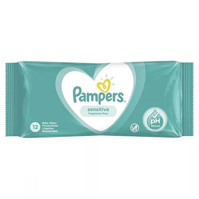 Wipes, sanitary towels - Pampers Sensitive Wet Wipes 52pcs - 