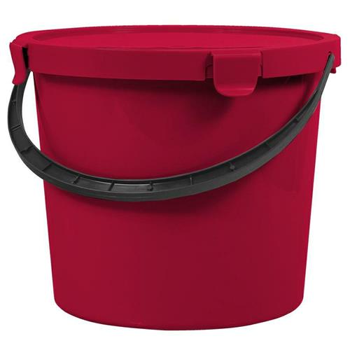 Bucket with lid red 10l Berry 6079 Plast Team