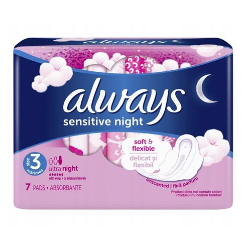 Always Sensitive Ultra Night Sanitary Towels 7 pcs