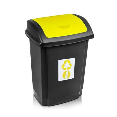 Plast Team Waste Bin Swing 10l Lid Yellow 1342..