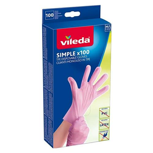 Vileda Simple Gloves 100pcs M/L 170902 ...