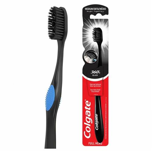 Colgate Toothbrush Charcoal Black 360* Medium..